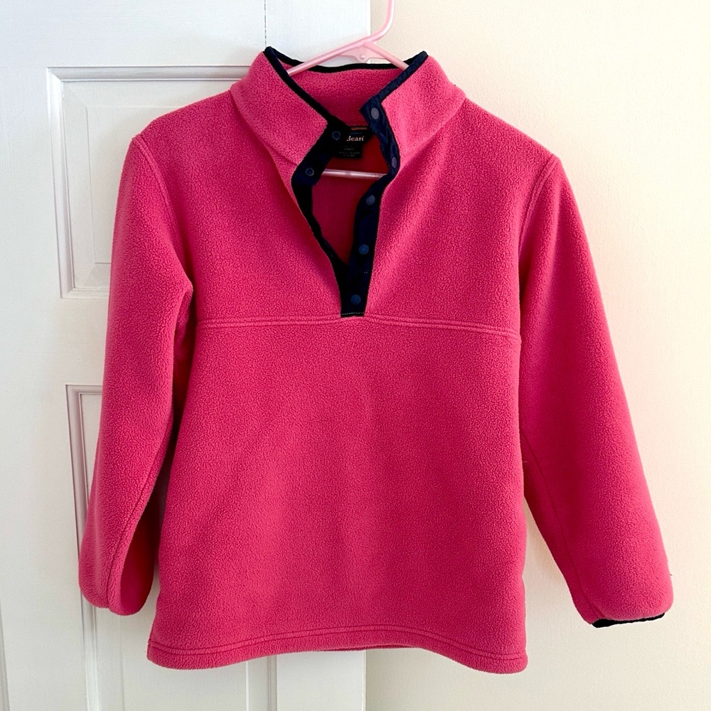 L.L. Bean Pink Fleece with Button Collar